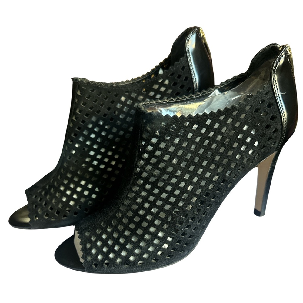 Marc Fisher Black Cutout Peep-Toe Heels